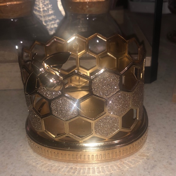 NWT HTF Very RARE Bath & Body Works Bee Hive Lotion/Soap Holder. Gold & Glitter - Picture 10 of 14